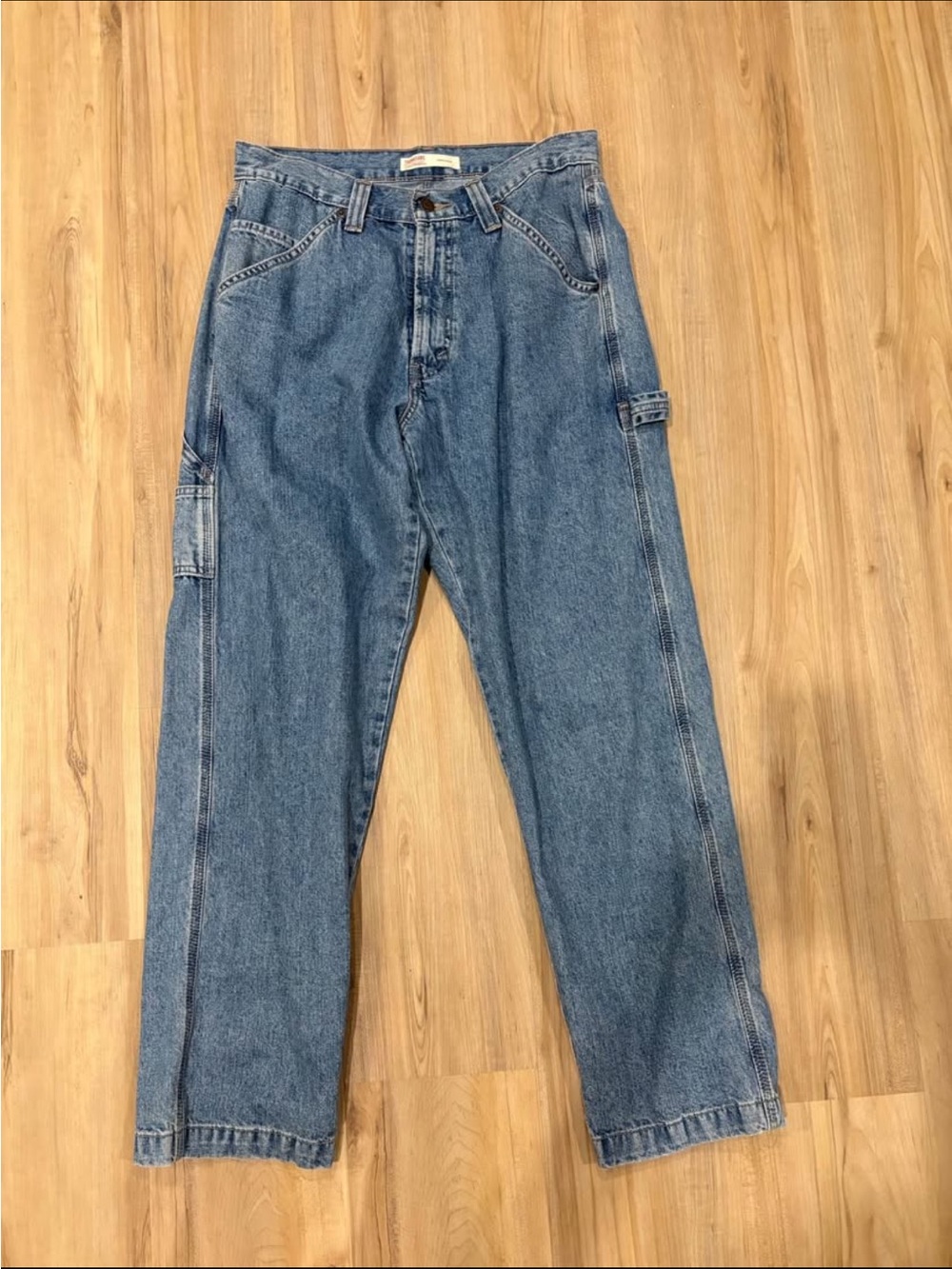 Signature by Levi Strauss Men's Light Blue Relaxed Carpenter Jeans